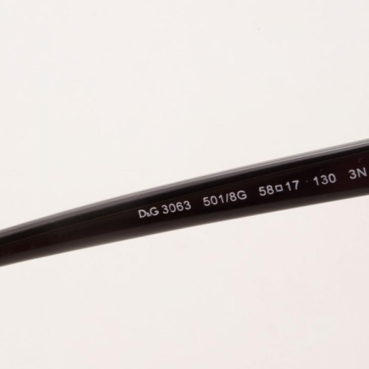 Pre Owned D&amp;G Black Oversized Sunglasses 3036