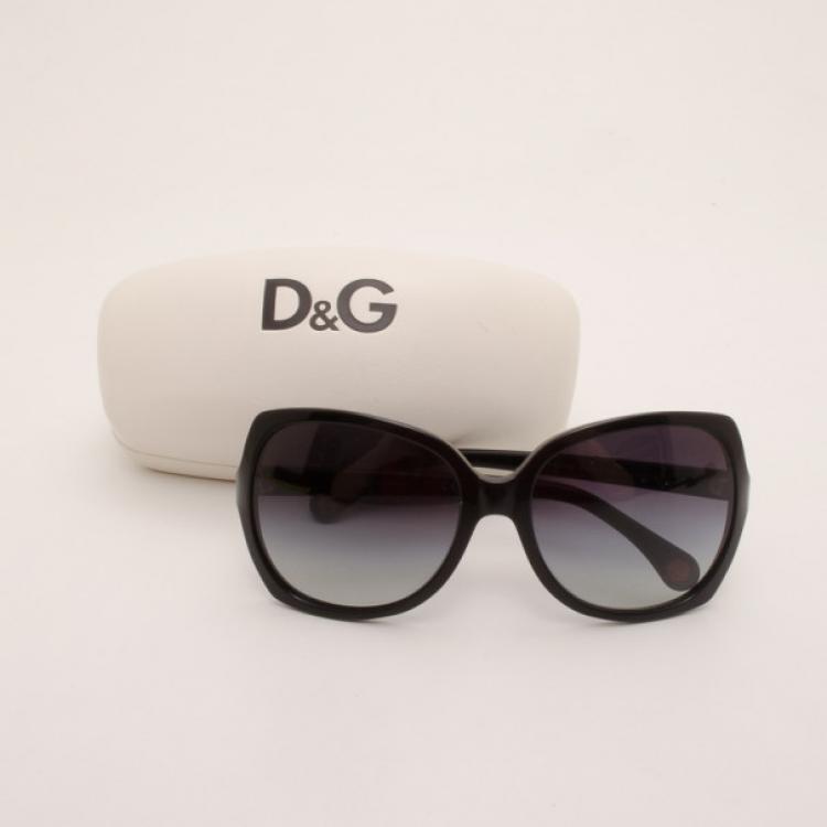 Pre Owned D&amp;G Black Oversized Sunglasses 3036
