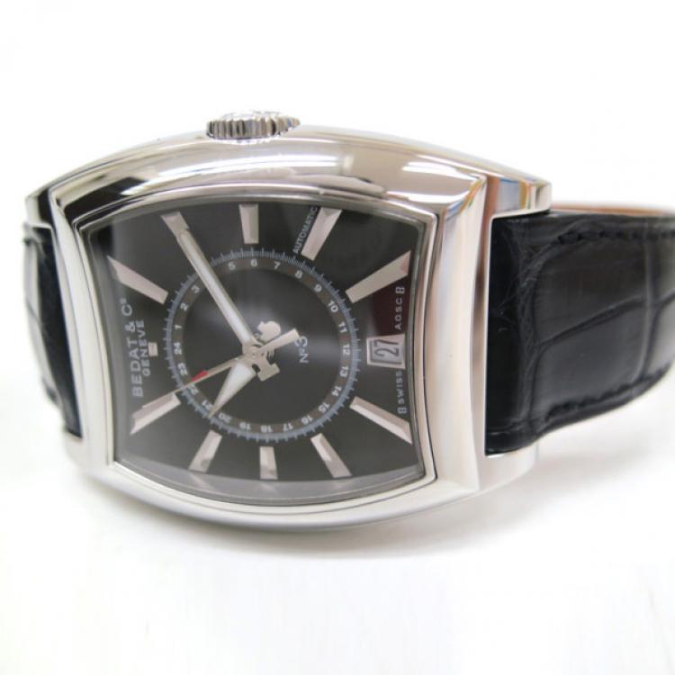 Pre Owned Bedat & Co No.3 Wristwatch SS Leather Black Silver Mens