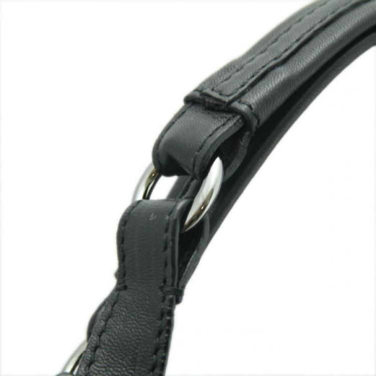 Pre Owned Valentino Black Petal Leather Hobo Bag 