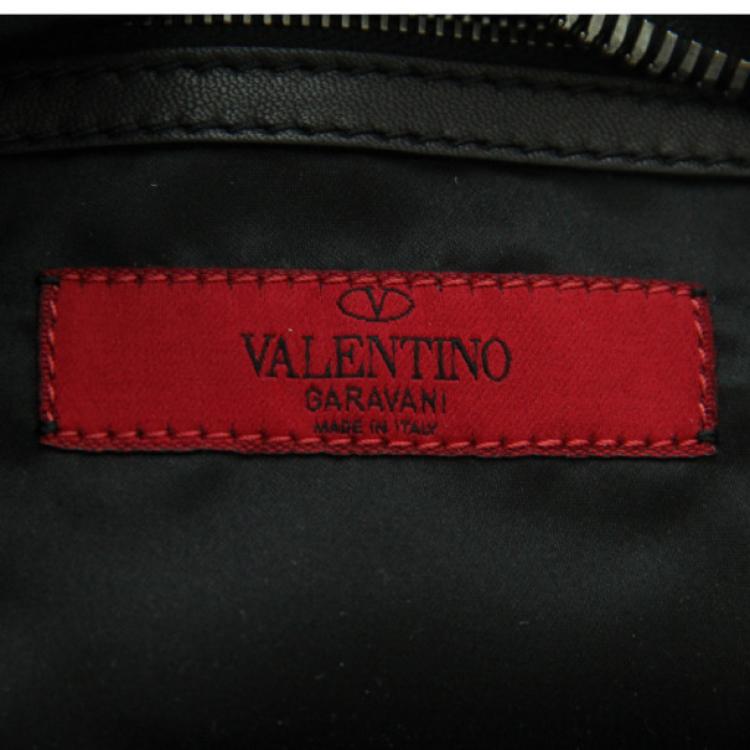 Pre Owned Valentino Black Petal Leather Hobo Bag 