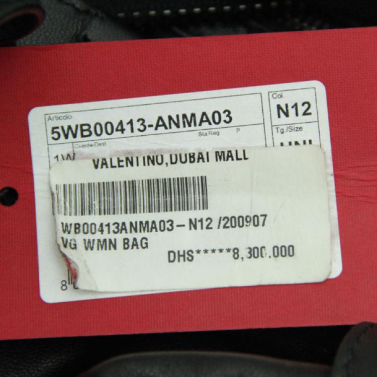 Pre Owned Valentino Black Petal Leather Hobo Bag 