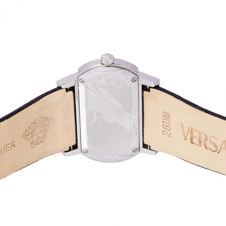 Pre Owned Versace Mother of Pearl Stainless Steel PS91990 Men's Wristwatch 40MM