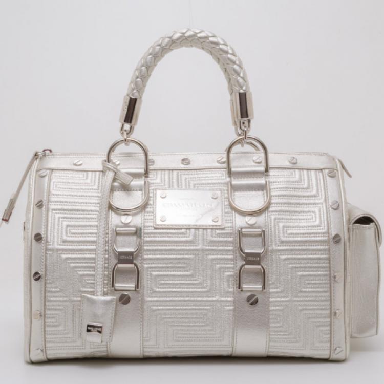 Pre Owned Versace Quilted Snap Out of It Satchel 