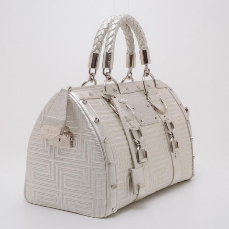 Pre Owned Versace Quilted Snap Out of It Satchel 