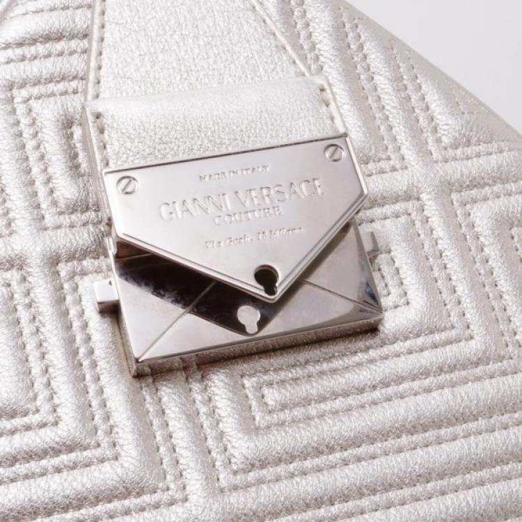 Pre Owned Versace Quilted Snap Out of It Satchel 