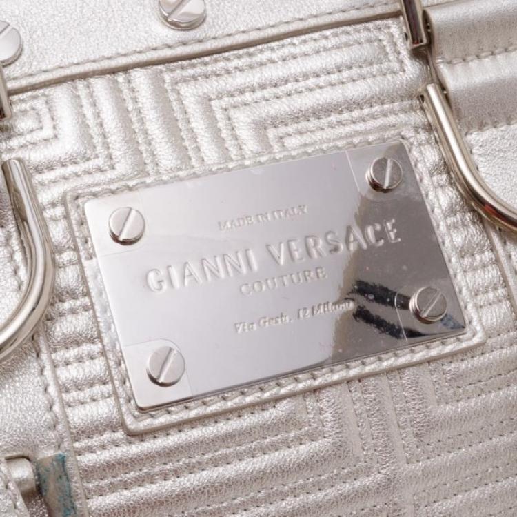 Pre Owned Versace Quilted Snap Out of It Satchel 