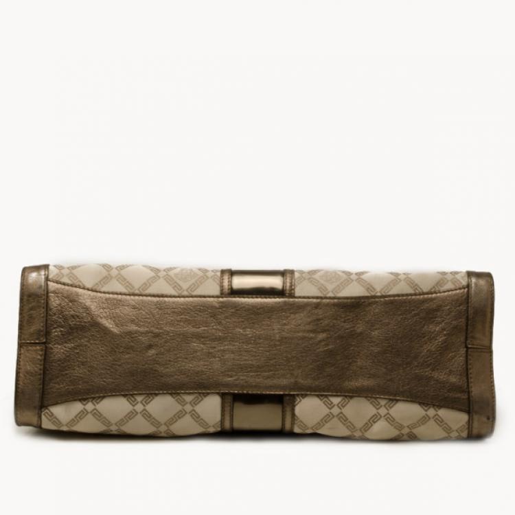 مملوكة مسبقًا Versace Silver White Monogram Satchel