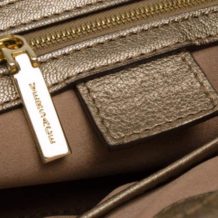 مملوكة مسبقًا Versace Silver White Monogram Satchel