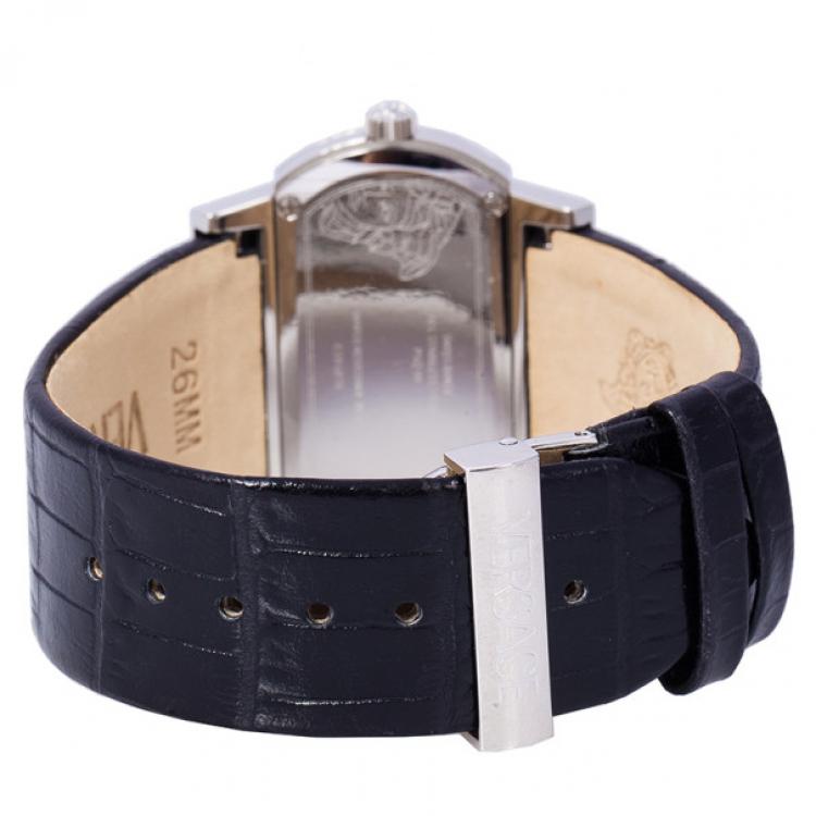 Pre Owned Versace Black Stainless Steel PS91990 Men's Wristwatch 40MM