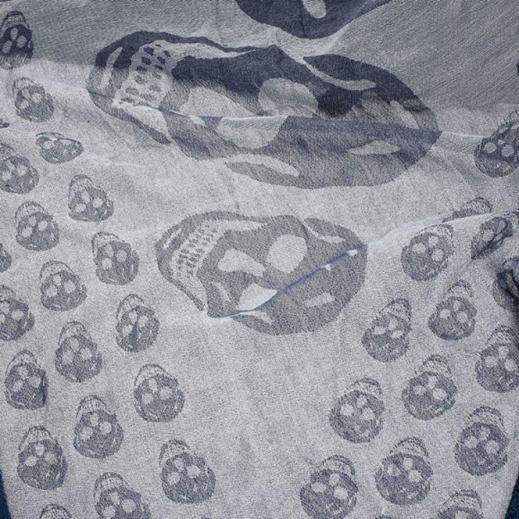 Pre Owned Alexander McQueen Unisex Modal Cashmere Skull Kefia