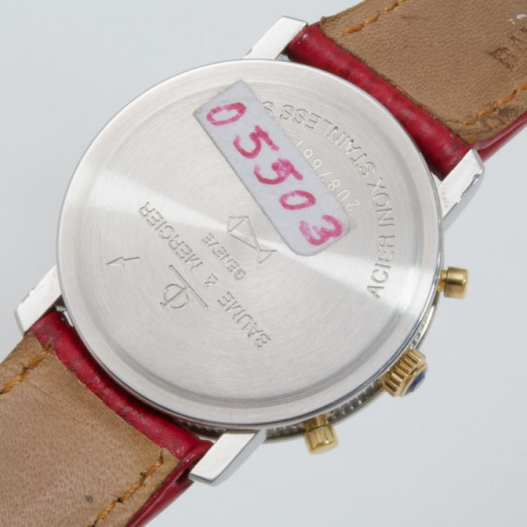 Pre Owned Baume & Mercier Two Toned Dial Chrono Unisex Wristwatch