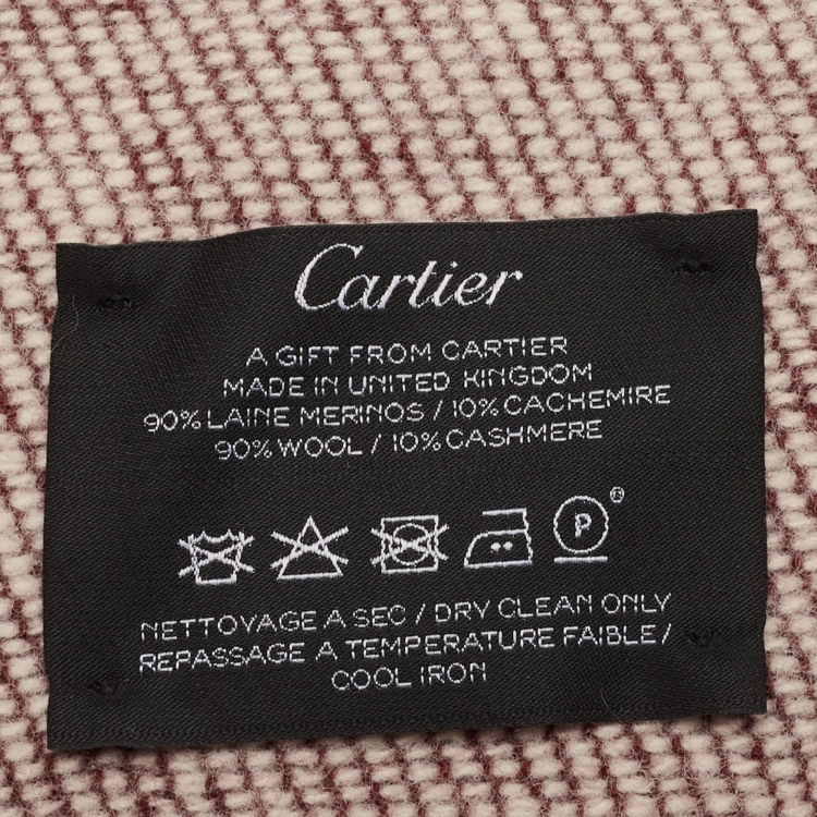 Pre Owned Cartier Burgundy Wool Panthere Blanket