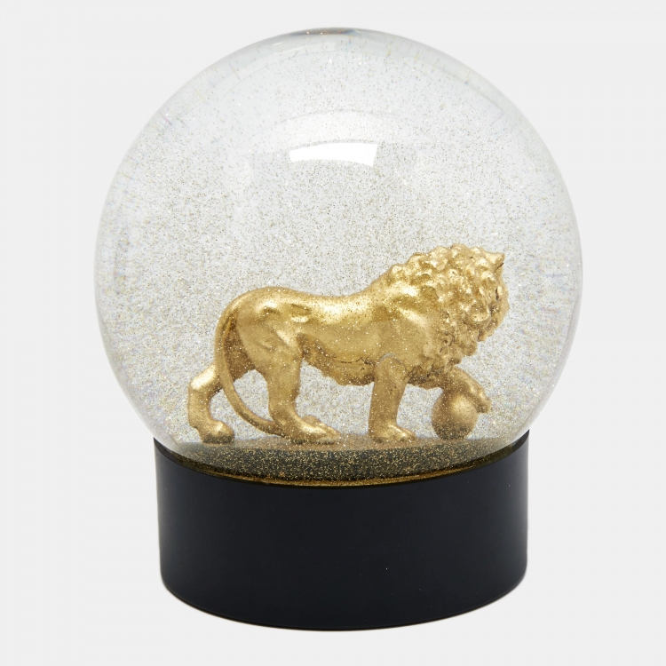 Pre Owned Chanel Glass Lion Snow Globe