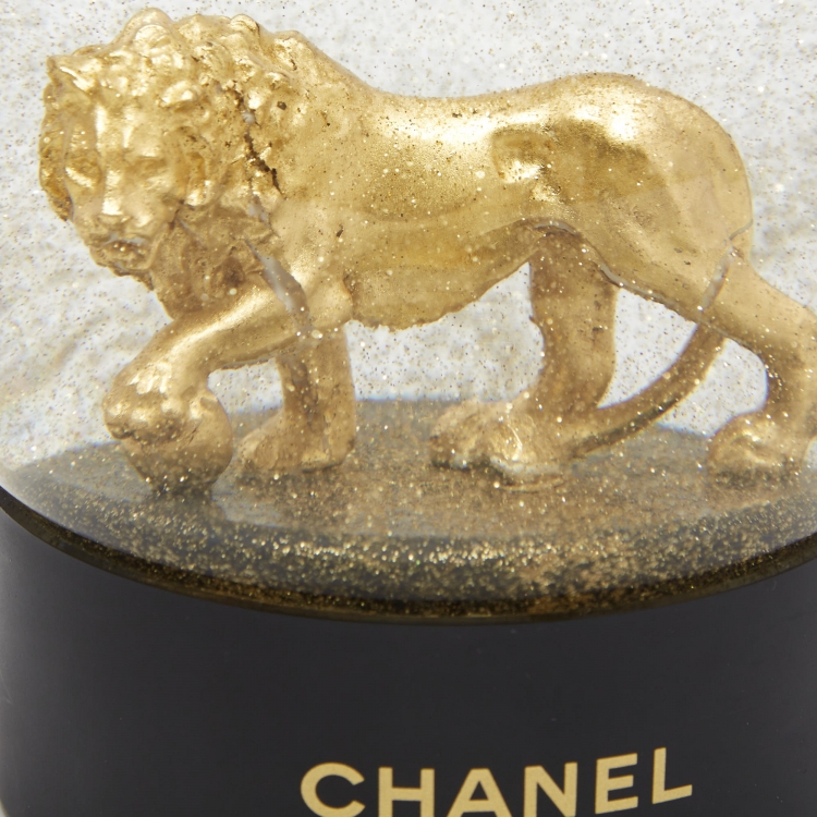 Pre Owned Chanel Glass Lion Snow Globe