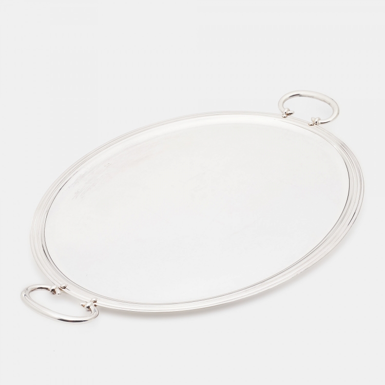 Pre Owned Christofle Silver Plated Oval Albi Tray