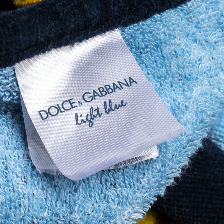 Pre Owned Dolce & Gabbana Light Blue Cotton Beach Towel