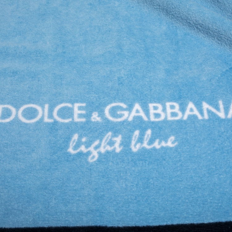 Pre Owned Dolce & Gabbana Light Blue Cotton Beach Towel