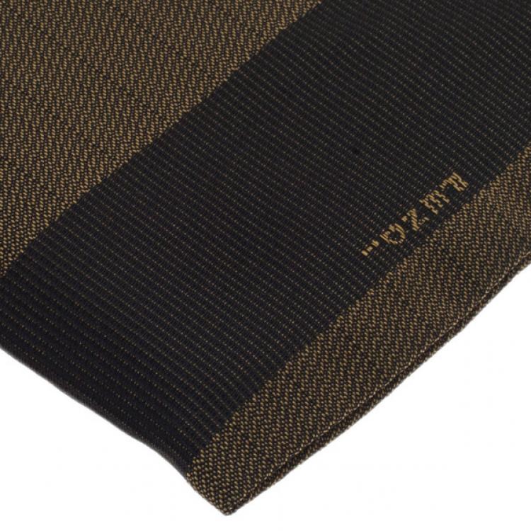Pre Owned Fendi Brown Pequin Stripe Pouch