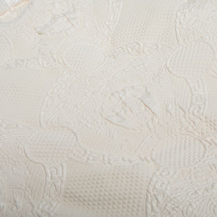 Pre Owned Gianni Versace Vintage Cream Medusa Pattern Round Table Cover