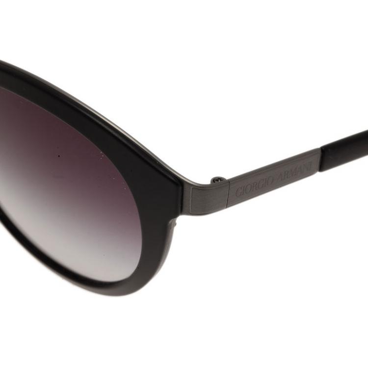 Pre Owned Giorgio Armani Black Phantos Round Sunglasses