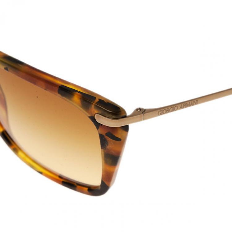 Pre Owned Giorgio Armani Brown Rectangle Sunglasses