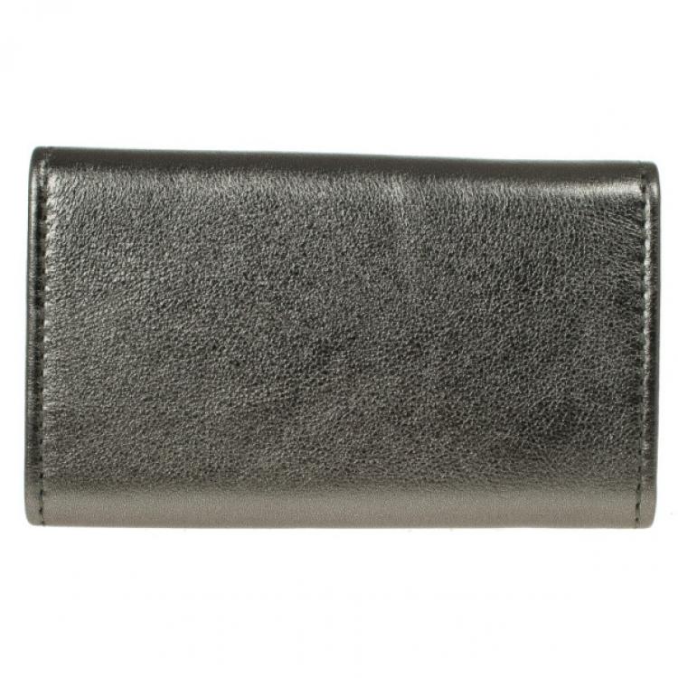 Pre Owned Gucci Metallic Leather Key Case