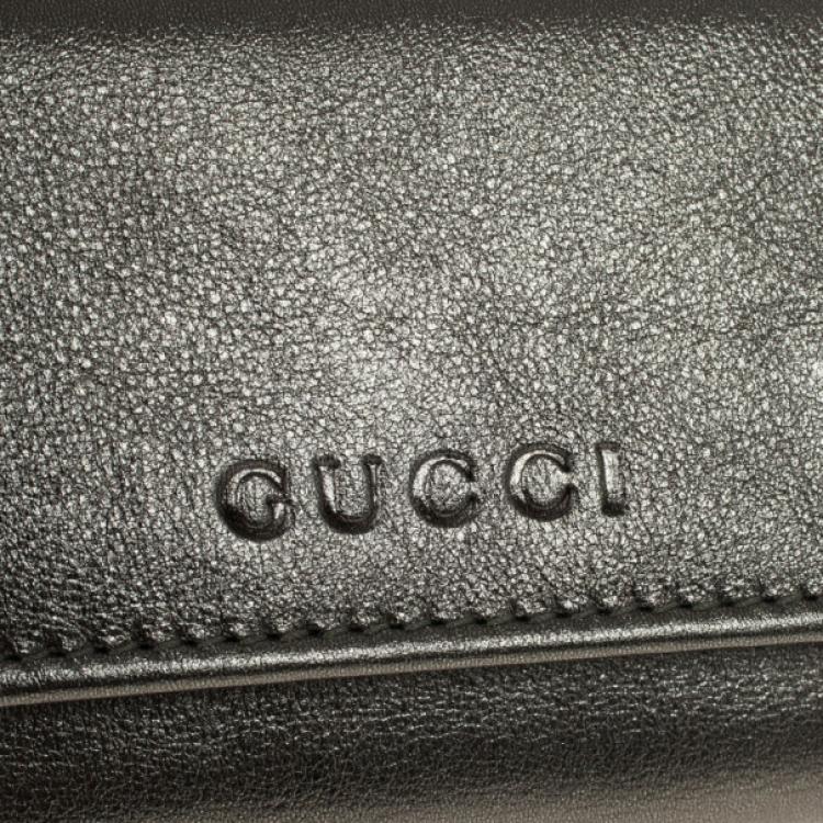 Pre Owned Gucci Metallic Leather Key Case
