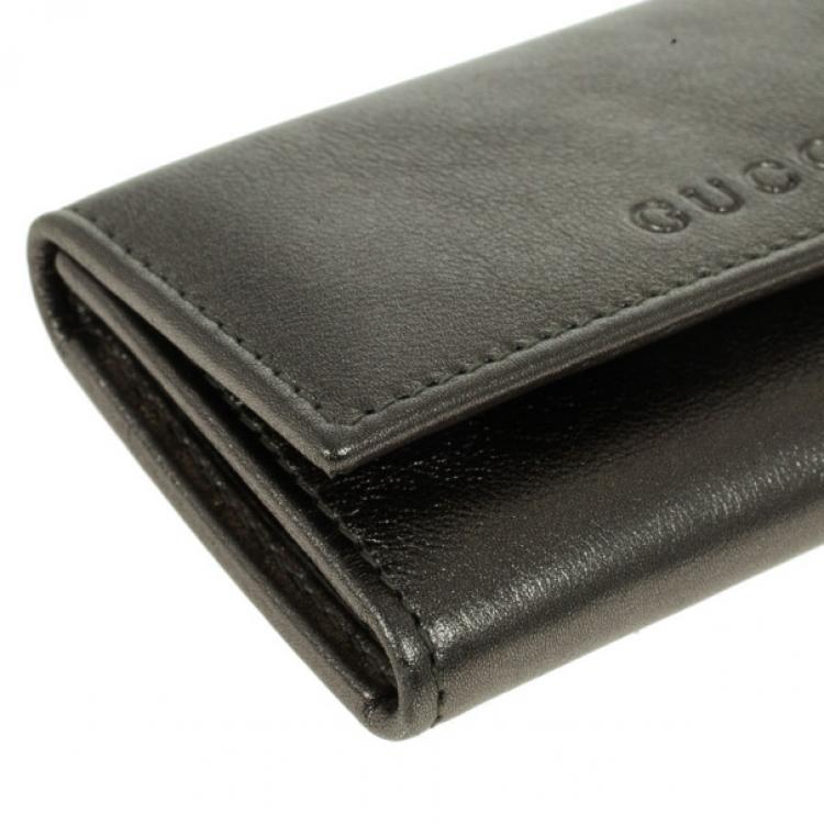 Pre Owned Gucci Metallic Leather Key Case
