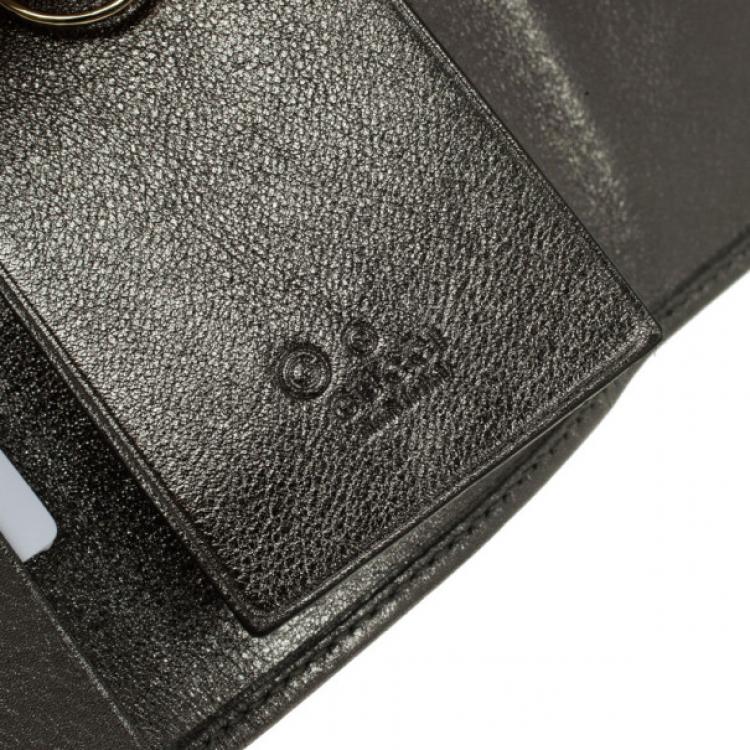 Pre Owned Gucci Metallic Leather Key Case
