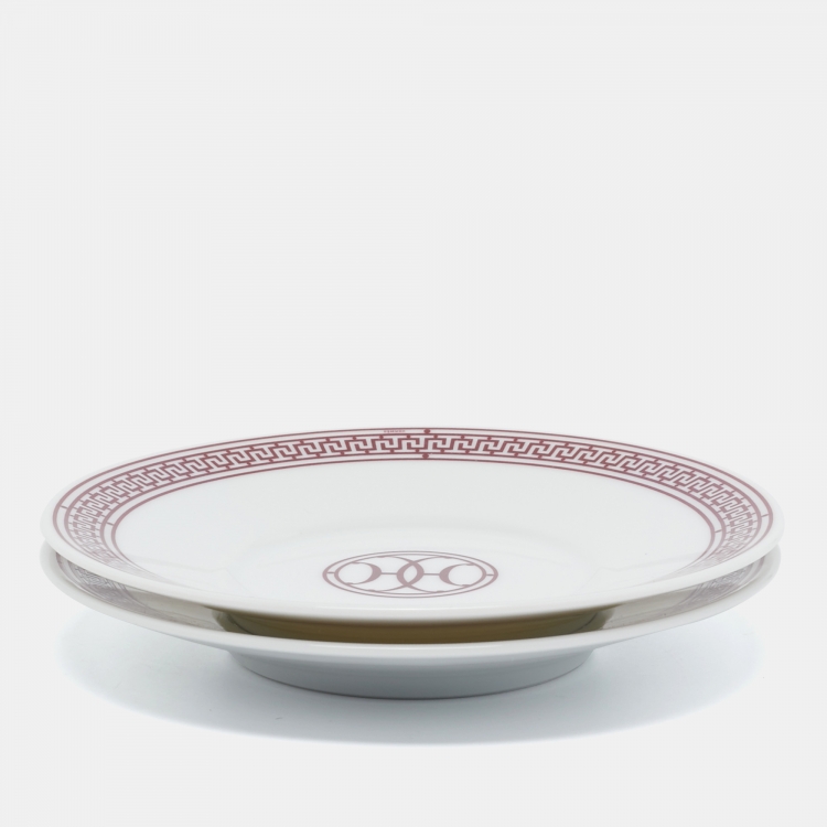Pre Owned Hermes H Deco Rouge Tea Cup and Saucer Set