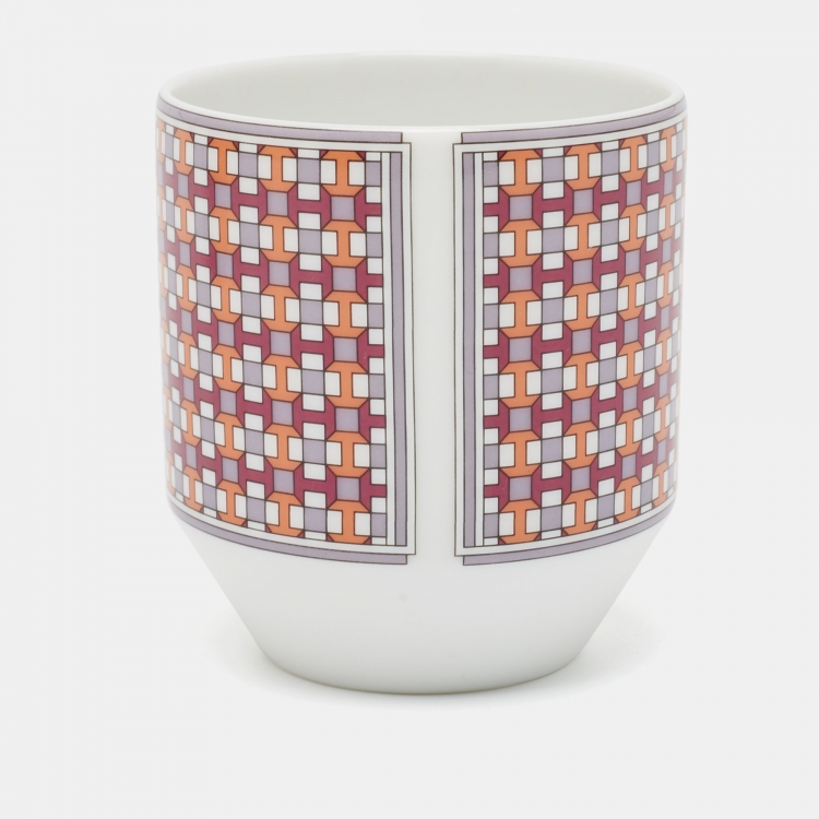 Pre Owned Hermès Porcelain Tie Set Tumbler Set of 4
