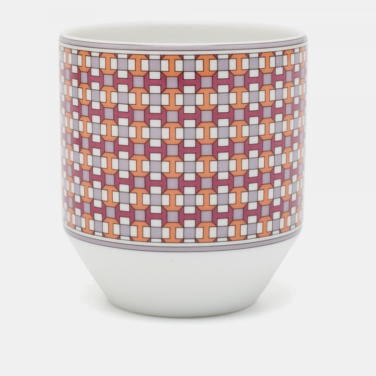 Pre Owned Hermès Porcelain Tie Set Tumbler Set of 4