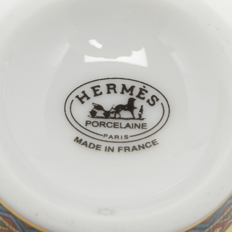 Pre Owned Hermes Cheval D' Orient Coffee Cup & Saucer Set