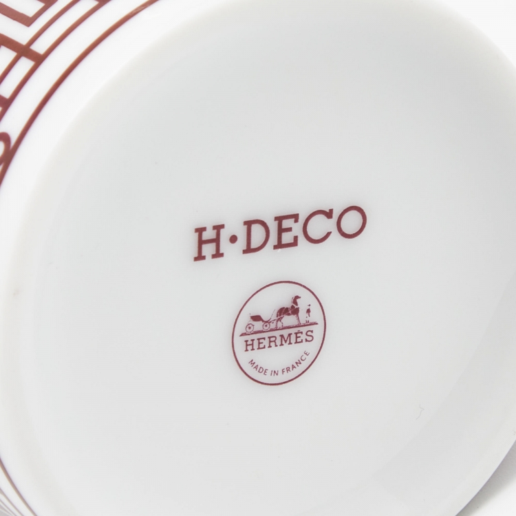 Pre Owned Hermes Rouge H Deco 6 Sets of  Coffee Cup And Saucer