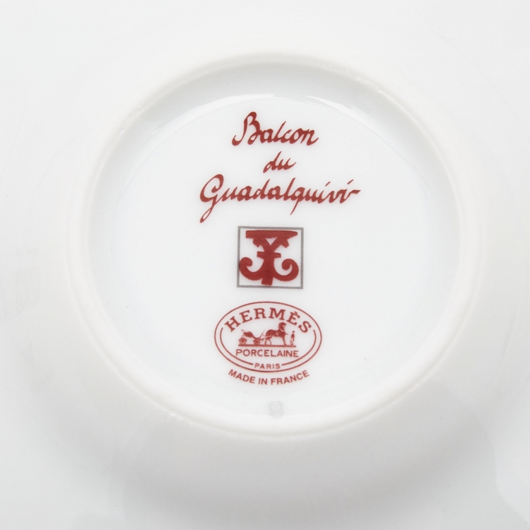 Pre Owned Hermès Balcon du Guadalquivir Tea Cup and Saucer Set of 4