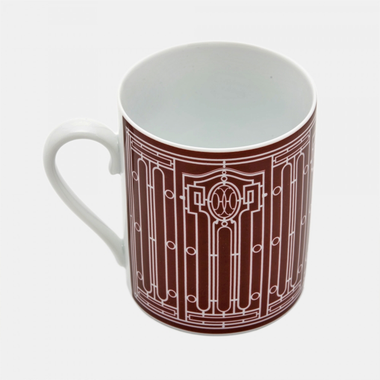 Pre Owned Hermes Rouge Porcelain H Deco N°2 Mug 