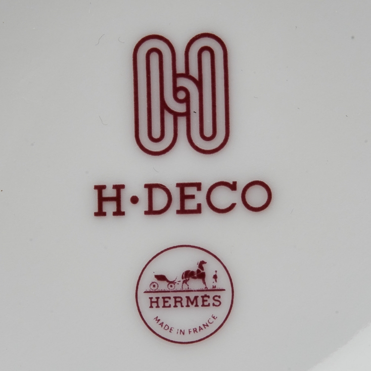 Pre Owned Hermes Rouge Porcelain H Deco N°2 Mug 