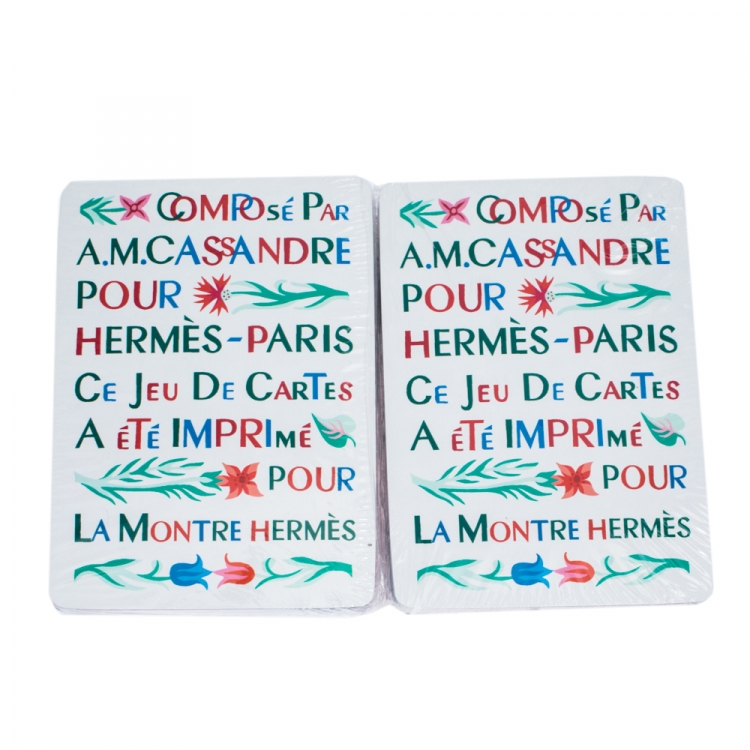 Pre Owned Hermes Red & Pink Playing Cards