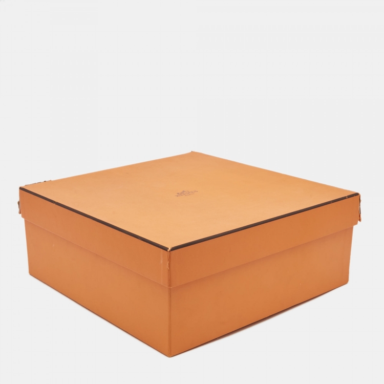 Pre Owned Hermes Orange Wool & Cashmere Throw Blanket