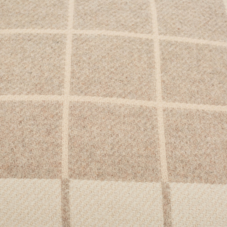 Pre Owned Hermes Beige Patterned Wool and Cashmere Avalon Pillow S