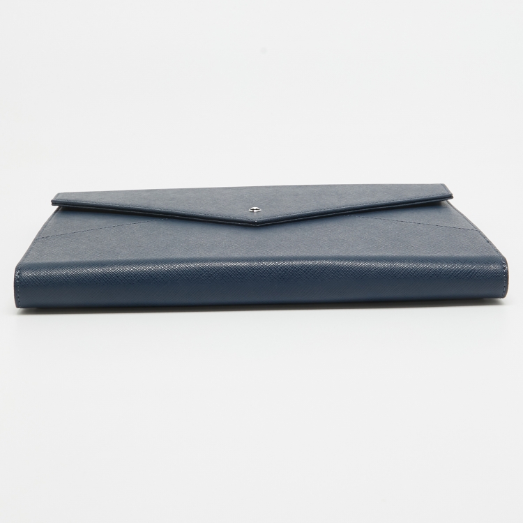 Pre Owned Montblanc Blue Leather Urban Spirit Augmented Paper Set