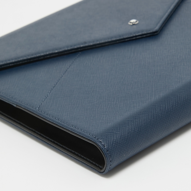 Pre Owned Montblanc Blue Leather Urban Spirit Augmented Paper Set