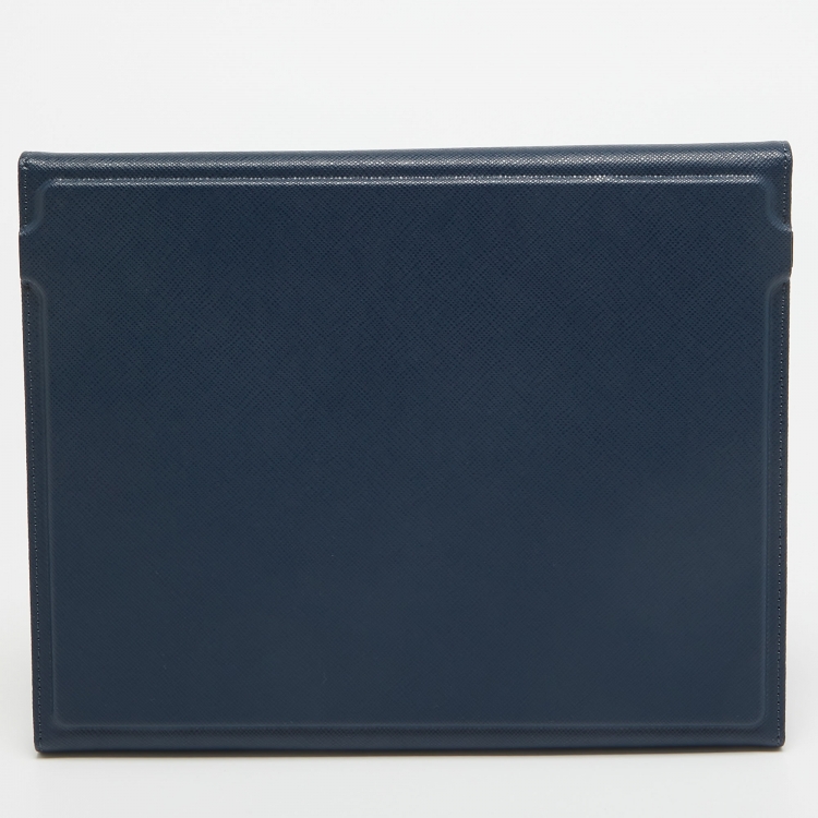 Pre Owned Montblanc Blue Leather Urban Spirit Augmented Paper Set