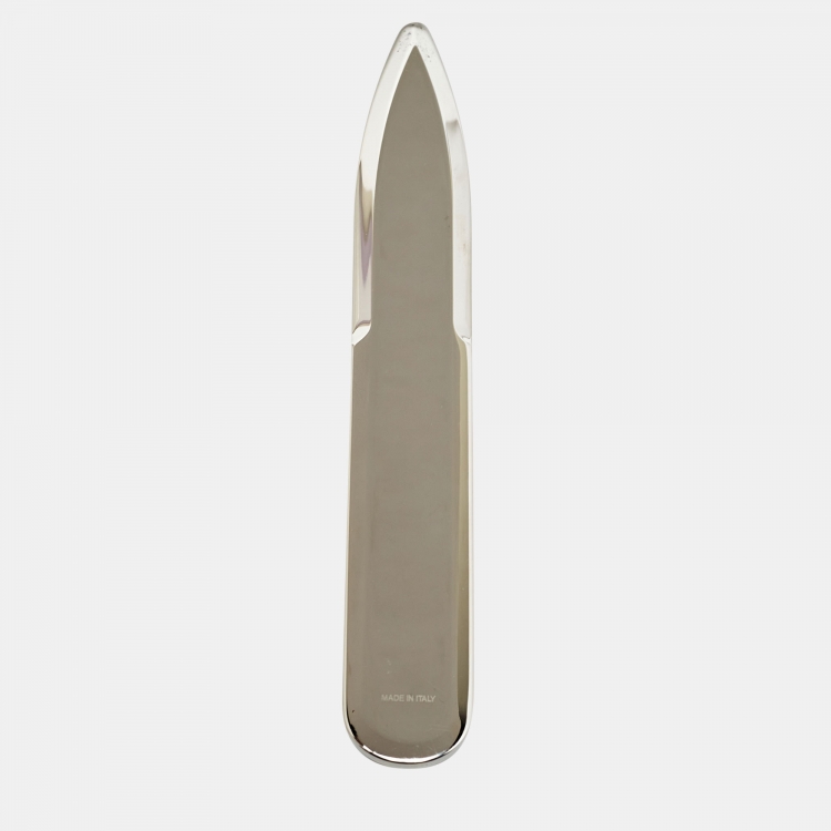Pre Owned Montblanc Gunmetal Tone Wooden Inlay Letter Opener
