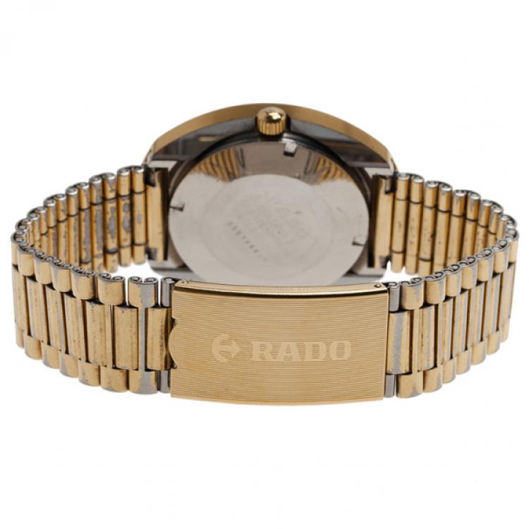 Pre Owned Rado Gold Stainless Steel DiaStar Unisex Wristwatch 35MM
