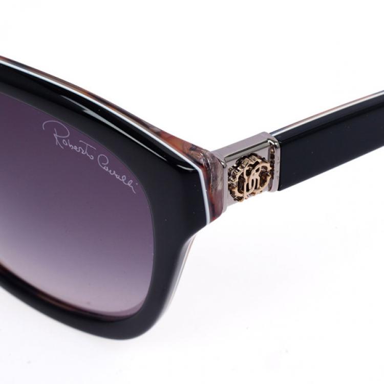 Pre Owned Roberto Cavalli Black &amp; Leopard Frame Baros Unisex Sunglasses