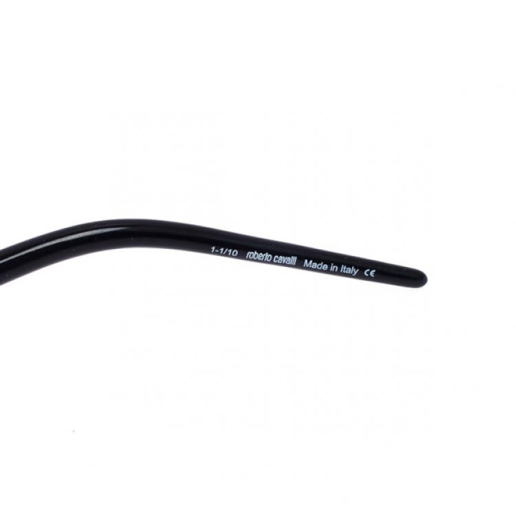 Pre Owned Roberto Cavalli Black Oversized Areopago Rectangle Shield Unisex Sunglasses