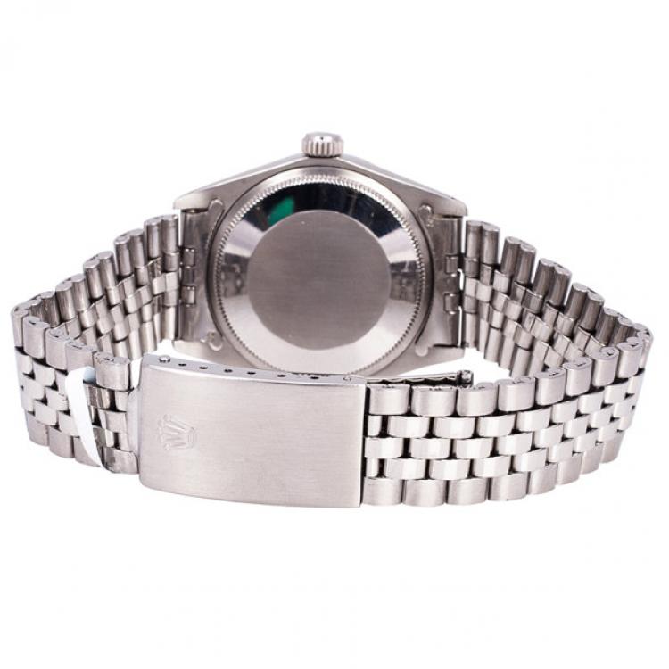 Pre Owned Rolex Stainless Steel Oyster Perpetual Date Unisex Wristwatch 34 MM