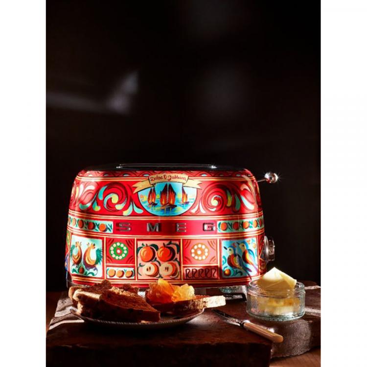 Pre Owned Smeg x Dolce & Gabbana 2 Slice Toaster, Multicolour (Available for UAE Customers Only)